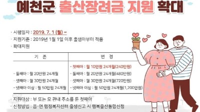 [경북 예천] 예천군 출산장려금 지원