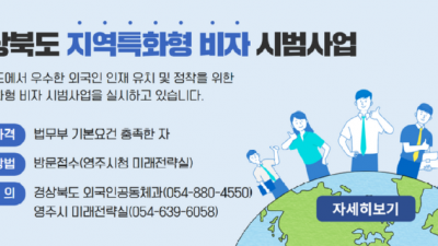[경북] 경상북도 지역특화형 비자 시범사업 공고