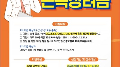 [경기 이천] 중소기업 청년노동자 근속장려금 지원 사업